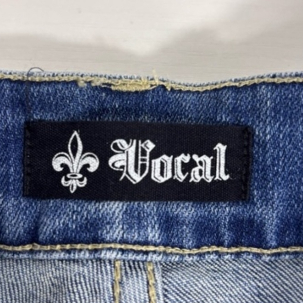 Vocal Blue Jean with Cream Criss Cross Tie Side Accent - Picture 4 of 5